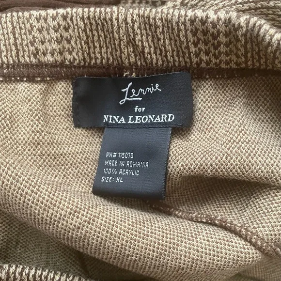 Nina Leonard Brown Tan Midi Skirt - Picture 4 of 4